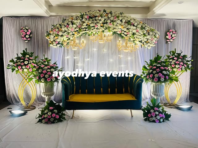 Reception stage decoration by Ayodhya Events