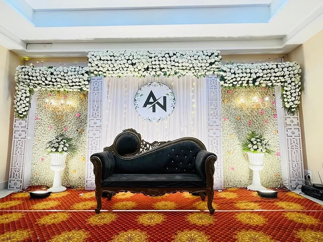 Reception stage decoration by Ayodhya Events