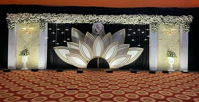 Reception stage decoration by Ayodhya Events