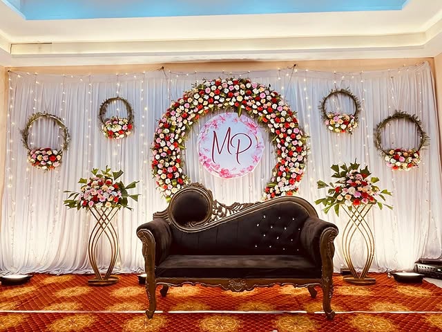 Reception stage decoration by Ayodhya Events