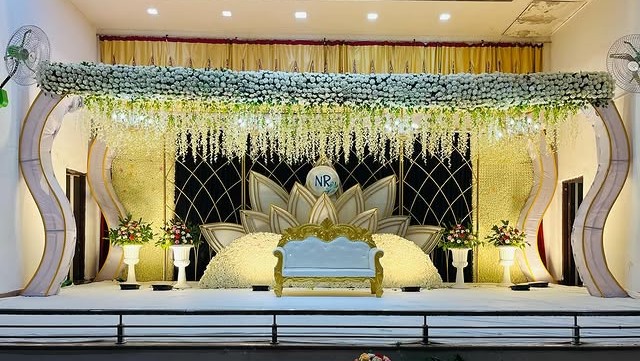 Reception stage decoration by Ayodhya Events