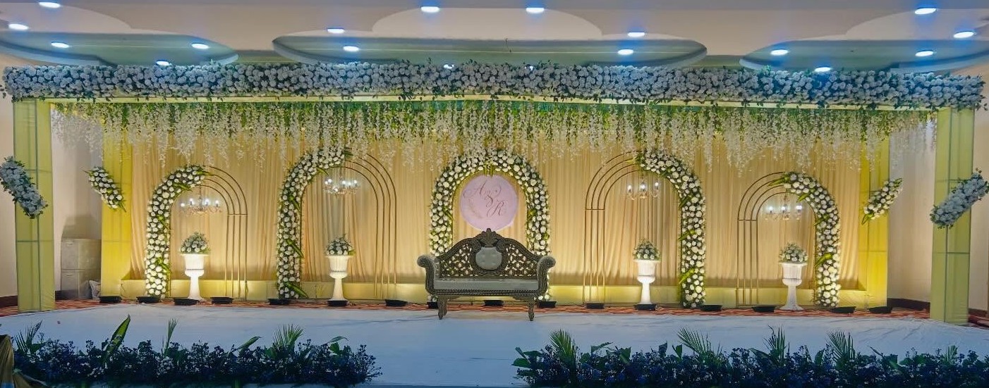 Reception stage decoration by Ayodhya Events