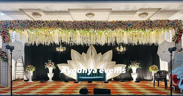 Reception stage decoration by Ayodhya Events