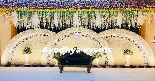 Reception stage decoration by Ayodhya Events