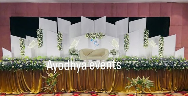 Reception stage decoration by Ayodhya Events